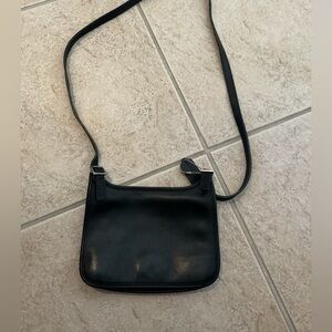 Vintage Coach 9142 Black Leather Small Hippie Flap Bag Crossbody